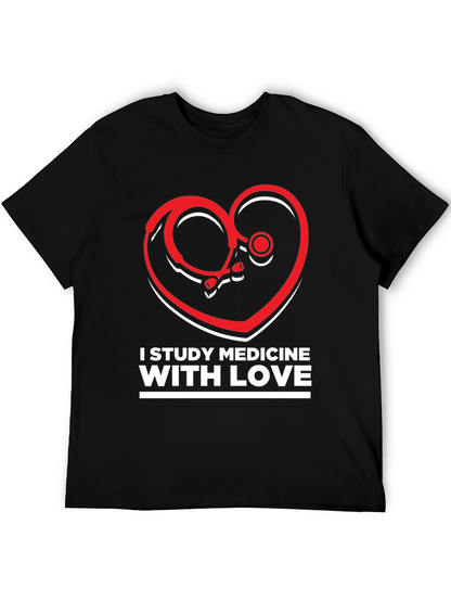 Camiseta Negra I Study Medicine With Love