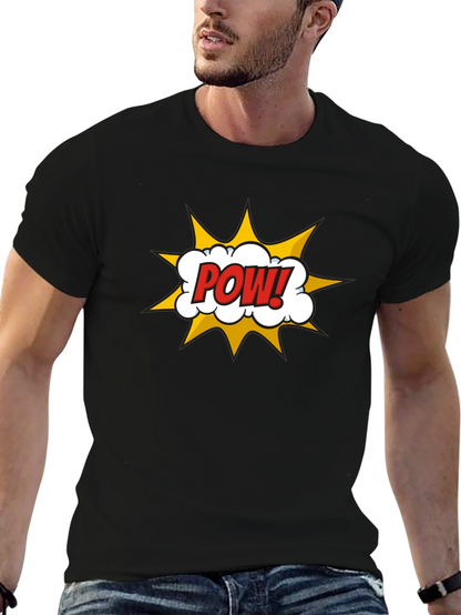 Camiseta Negra Hombre Diseño Comic ¡POW!