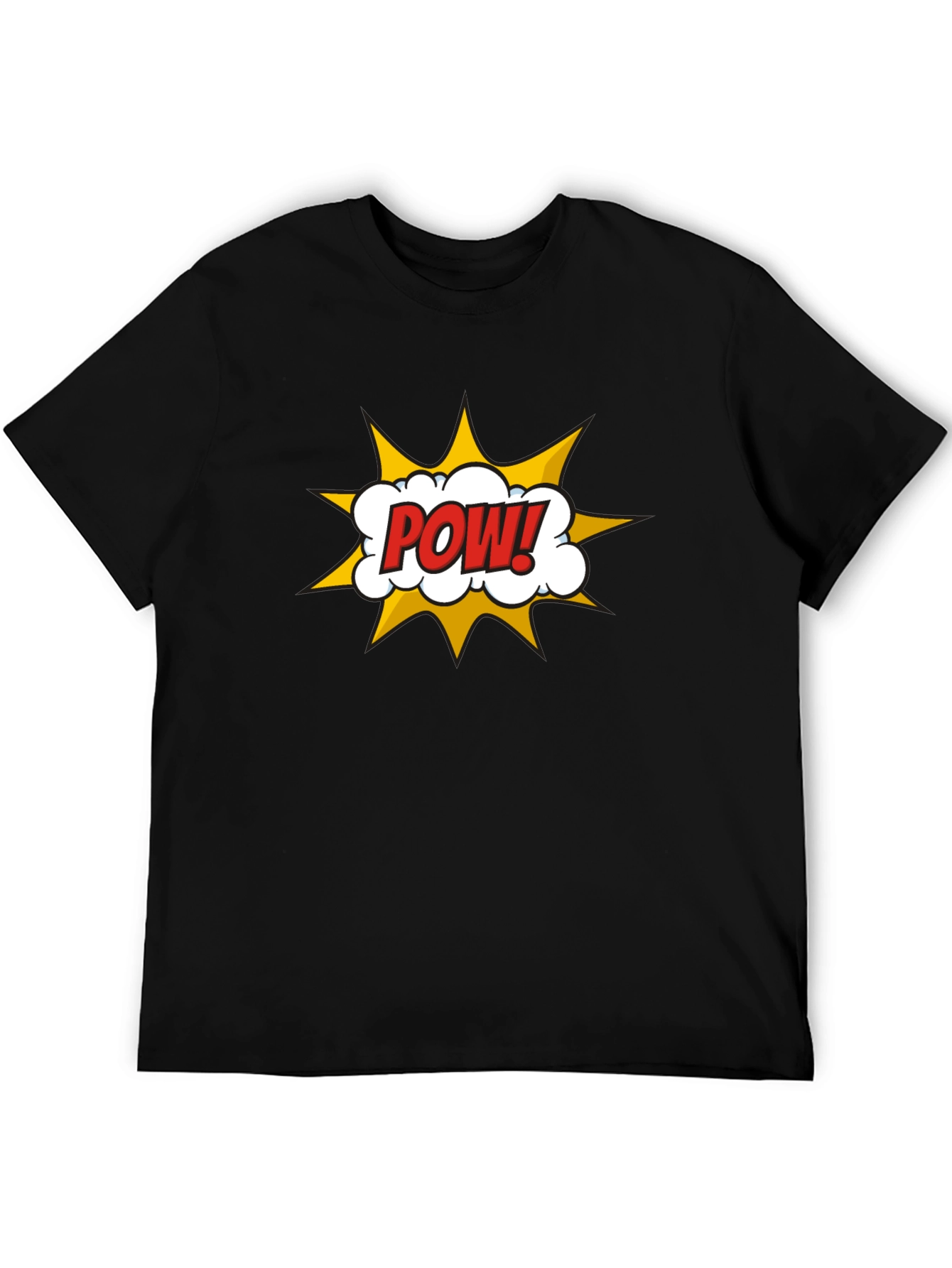 Camiseta Negra Hombre Diseño Comic ¡POW!