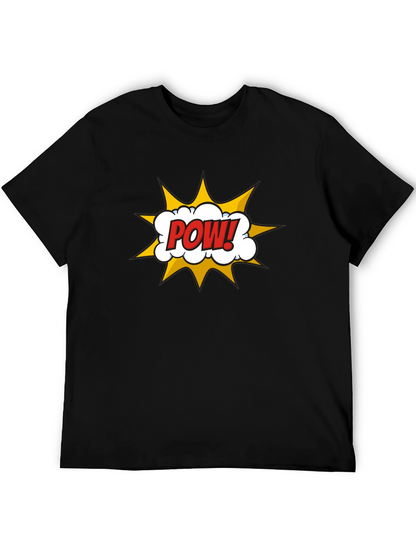 Camiseta Negra Hombre Diseño Comic ¡POW!