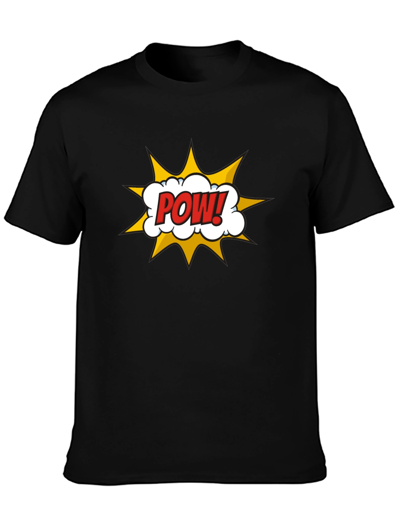 Camiseta Negra Hombre Diseño Comic ¡POW!