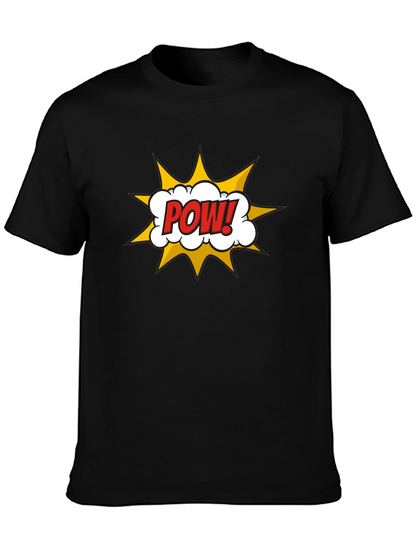 Camiseta Negra Hombre Diseño Comic ¡POW!
