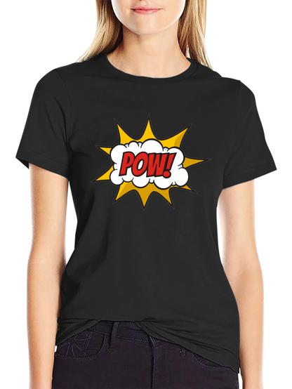 Camiseta Negra Hombre Diseño Comic ¡POW!