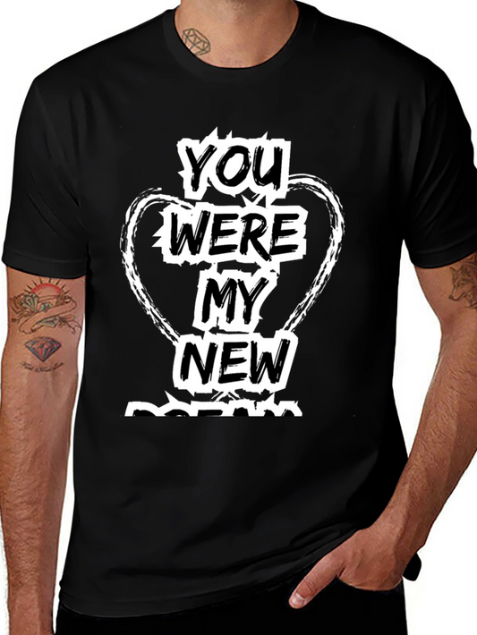 Camiseta Negra con Diseño de Corazón You Were My New Dream