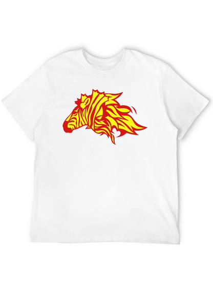 Camiseta Negra con Diseño de Cebra de Fuego