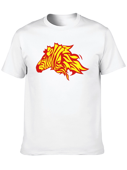 Camiseta Negra con Diseño de Cebra de Fuego