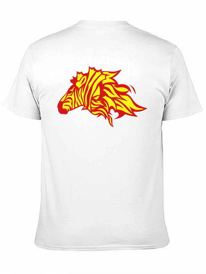 Camiseta Negra con Diseño de Cebra de Fuego