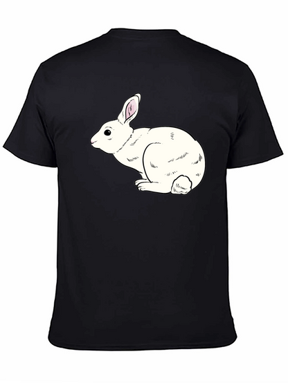 Camiseta Negra con Conejo Blanco