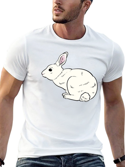 Camiseta Negra con Conejo Blanco