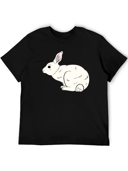Camiseta Negra con Conejo Blanco
