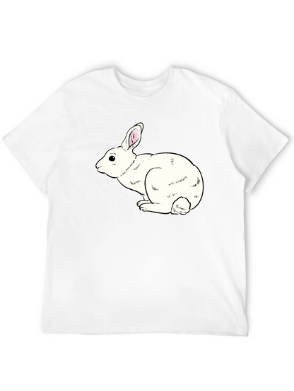 Camiseta Negra con Conejo Blanco