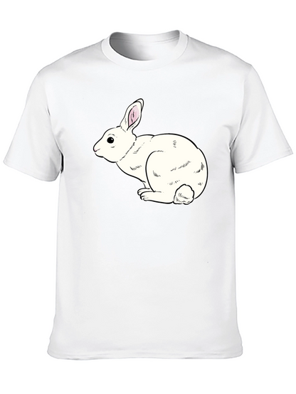 Camiseta Negra con Conejo Blanco