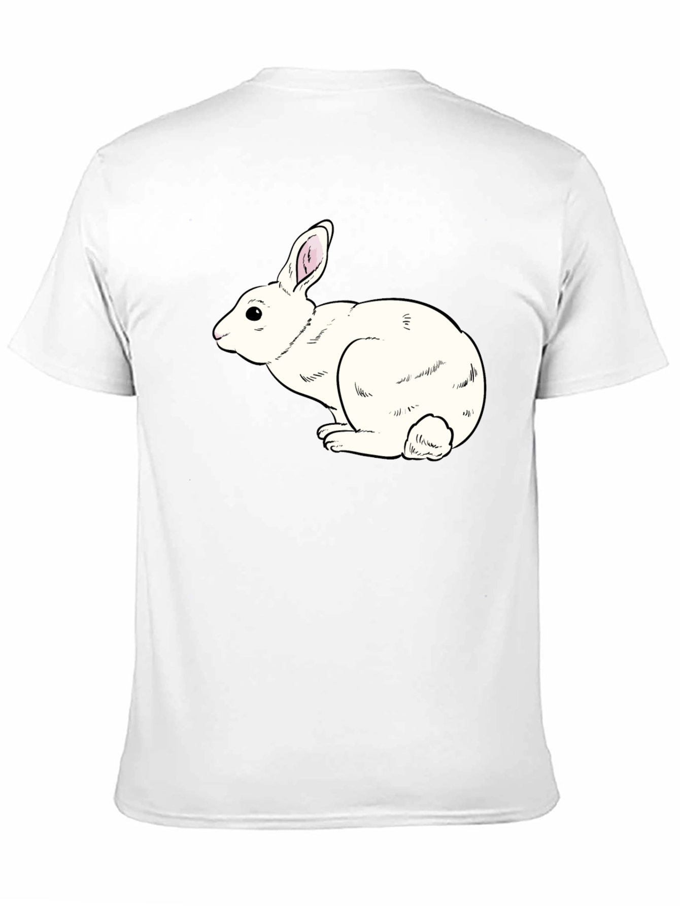 Camiseta Negra con Conejo Blanco