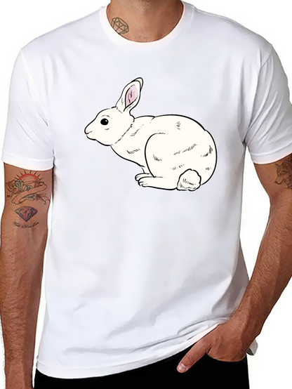 Camiseta Negra con Conejo Blanco