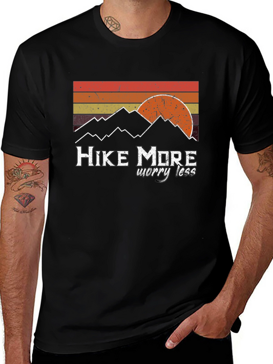 Camiseta Negra Hike More Worry Less Vintage