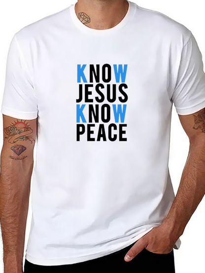 Camiseta Negra: Conoce a Jesús Conoce la Paz