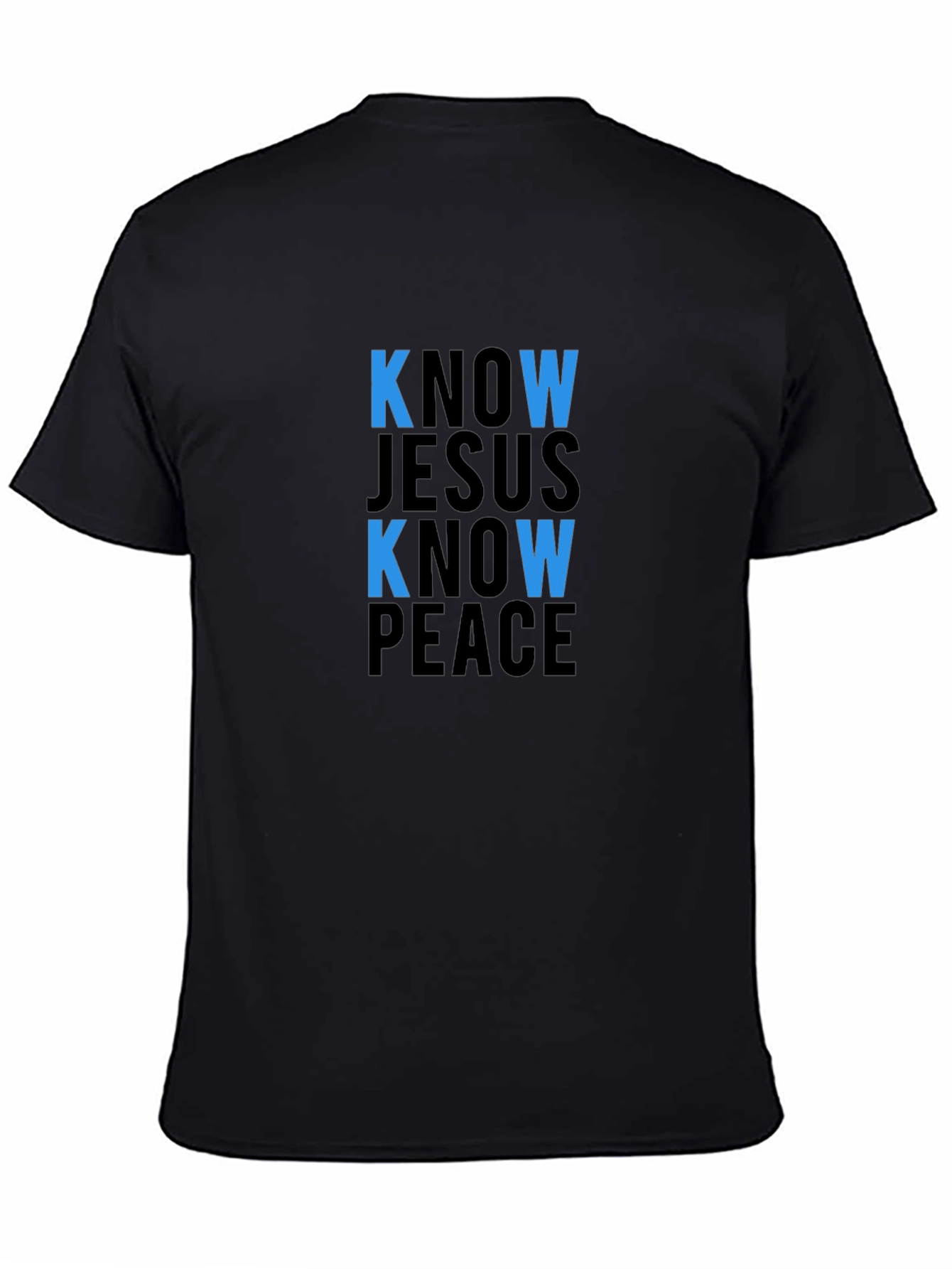 Camiseta Negra: Conoce a Jesús Conoce la Paz