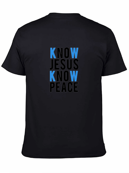 Camiseta Negra: Conoce a Jesús Conoce la Paz