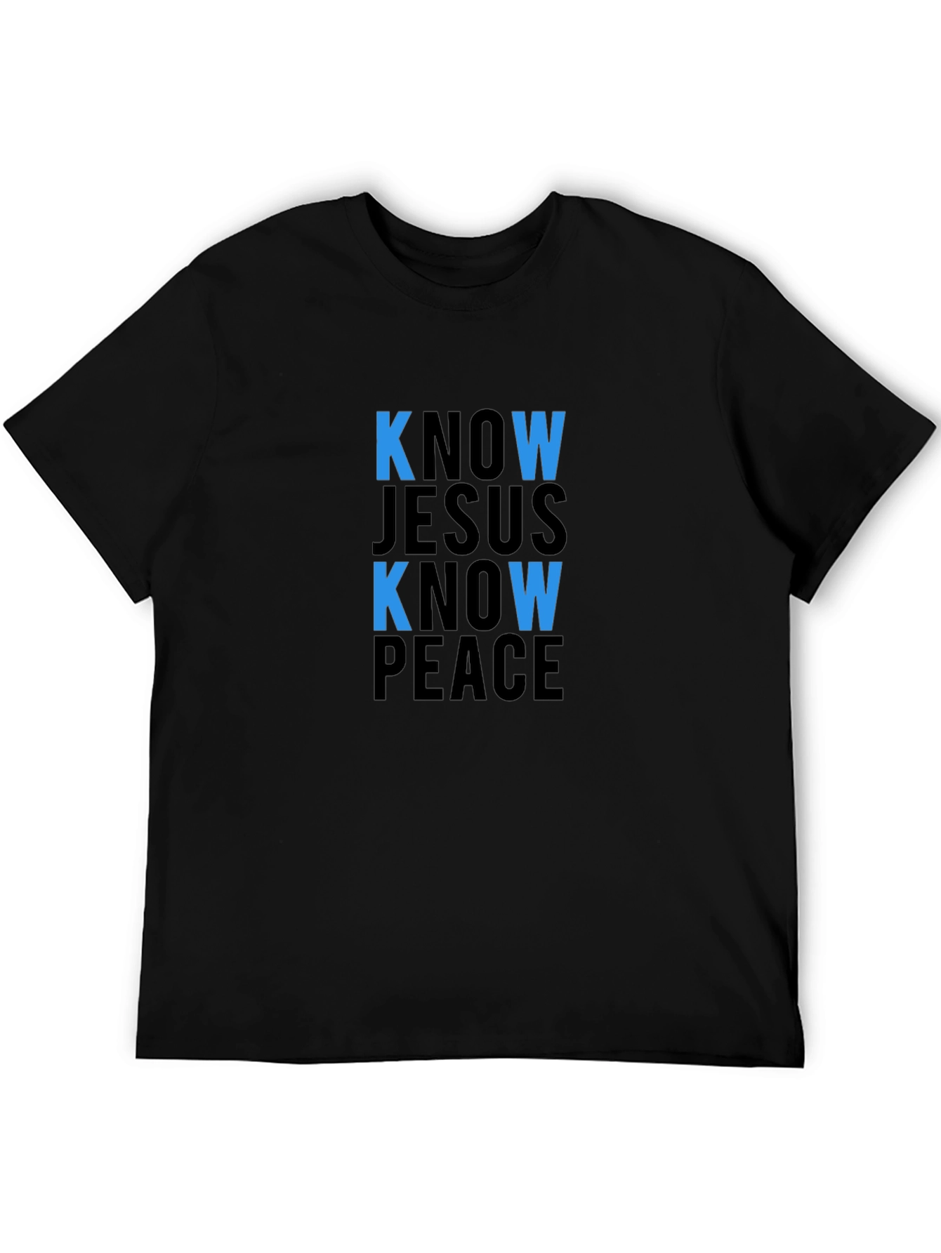 Camiseta Negra: Conoce a Jesús Conoce la Paz