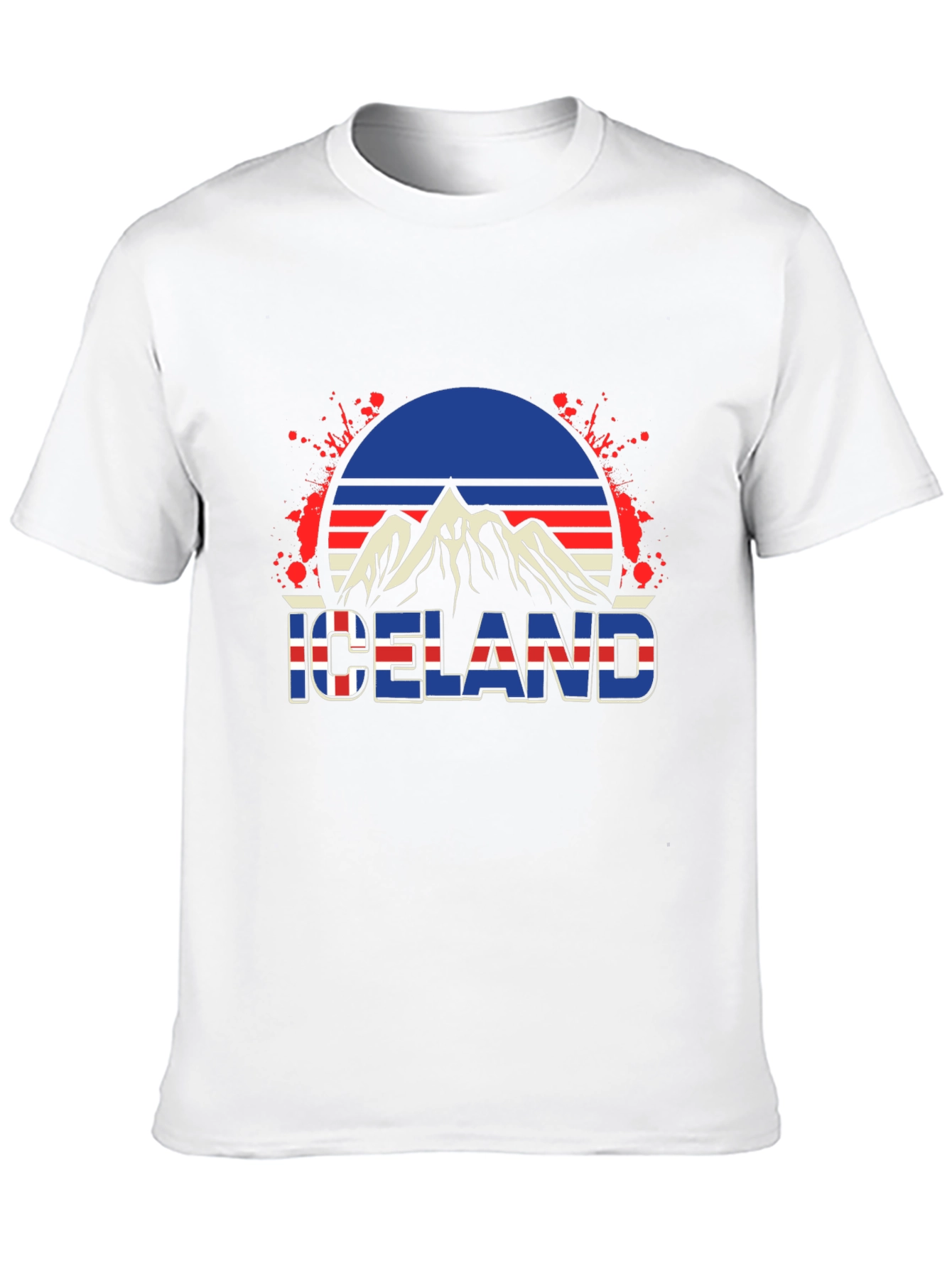 Camiseta Hombre Diseño Islandia Retro