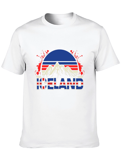 Camiseta Hombre Diseño Islandia Retro
