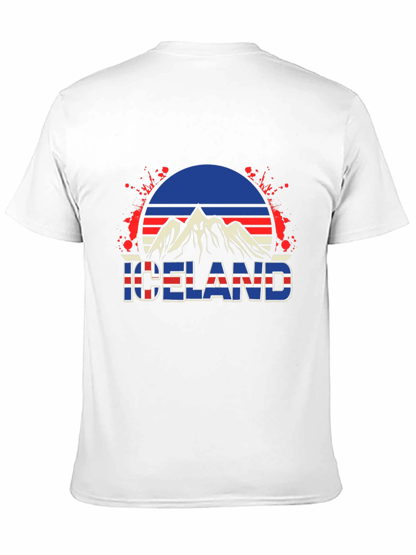 Camiseta Hombre Diseño Islandia Retro