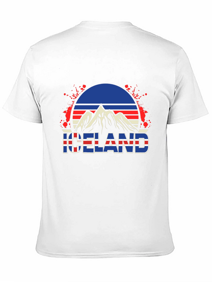 Camiseta Hombre Diseño Islandia Retro
