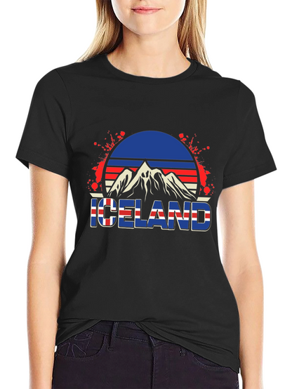 Camiseta Hombre Diseño Islandia Retro