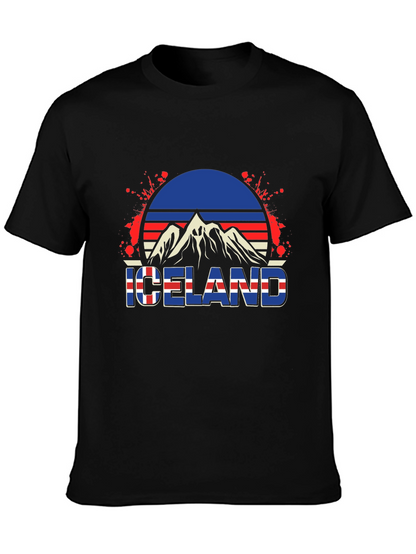 Camiseta Hombre Diseño Islandia Retro