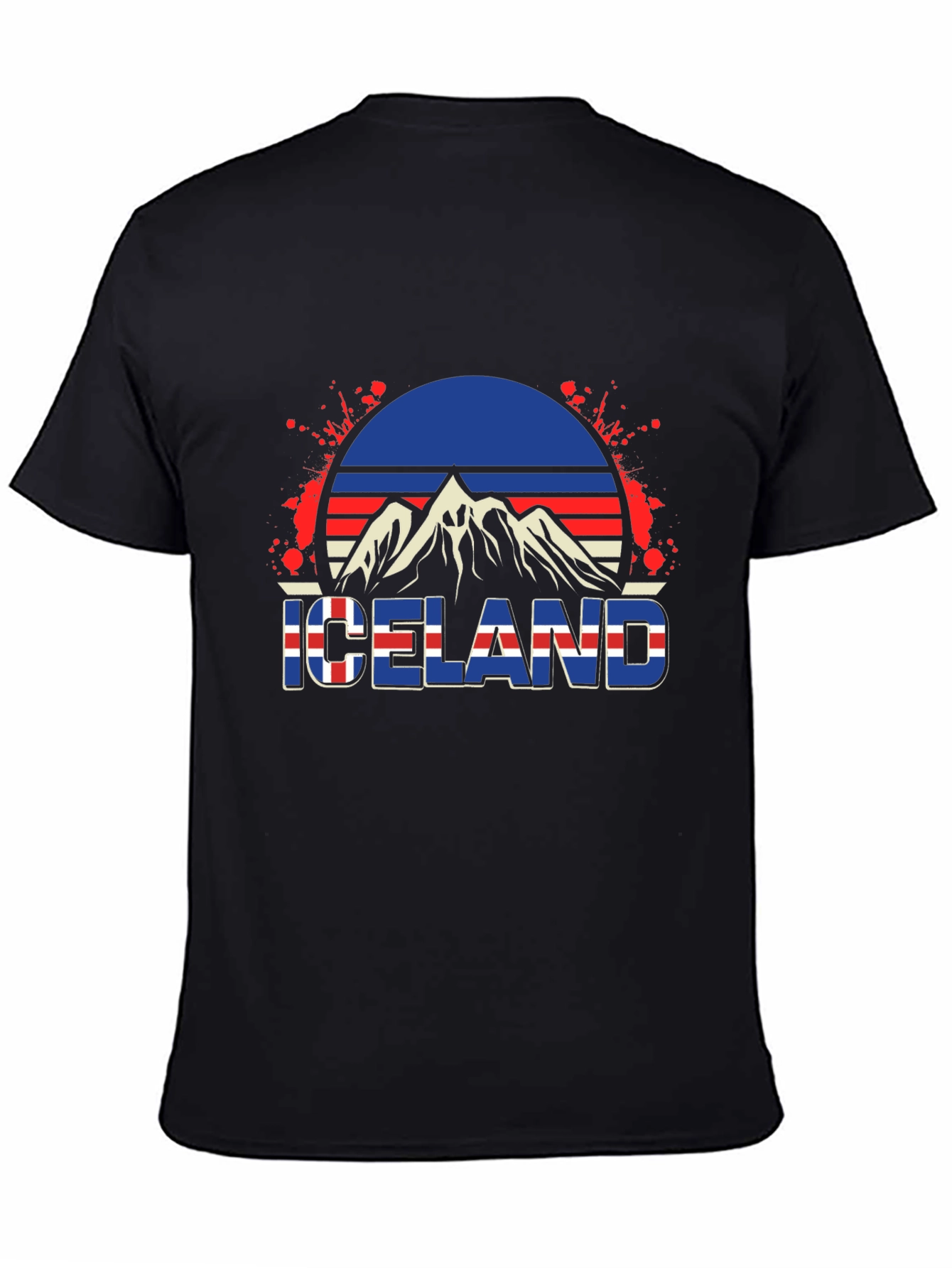 Camiseta Hombre Diseño Islandia Retro