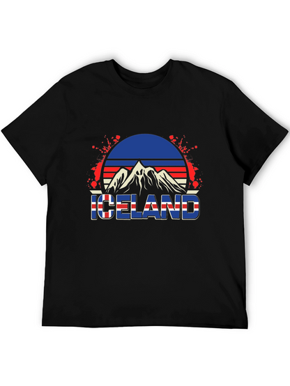 Camiseta Hombre Diseño Islandia Retro