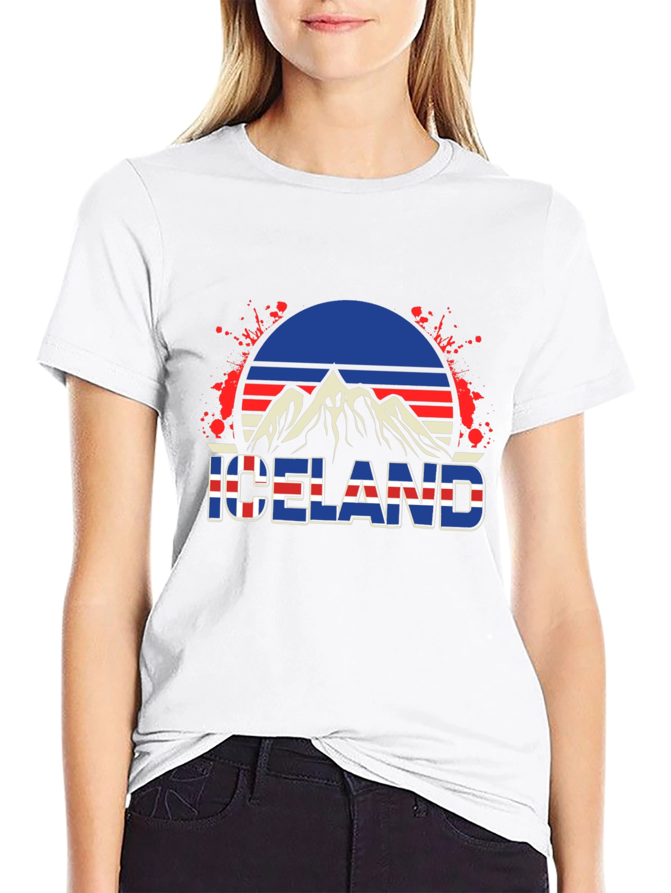 Camiseta Hombre Diseño Islandia Retro