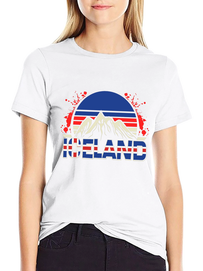 Camiseta Hombre Diseño Islandia Retro