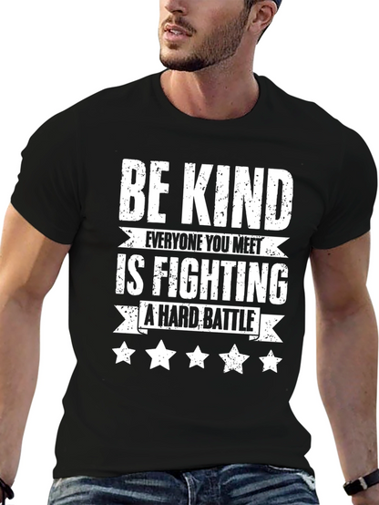 Camiseta Negra Sé amable con estrellas