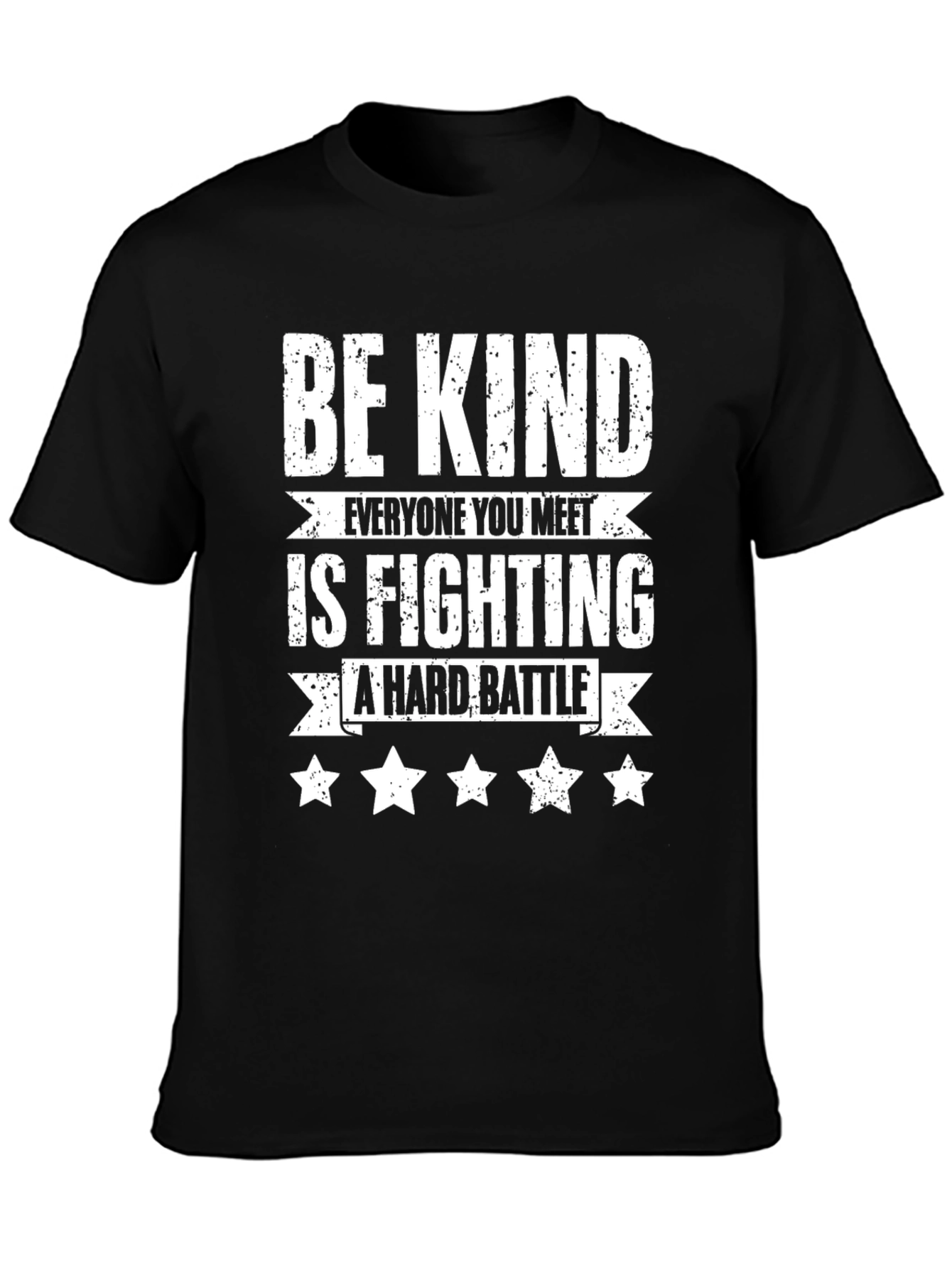 Camiseta Negra Sé amable con estrellas