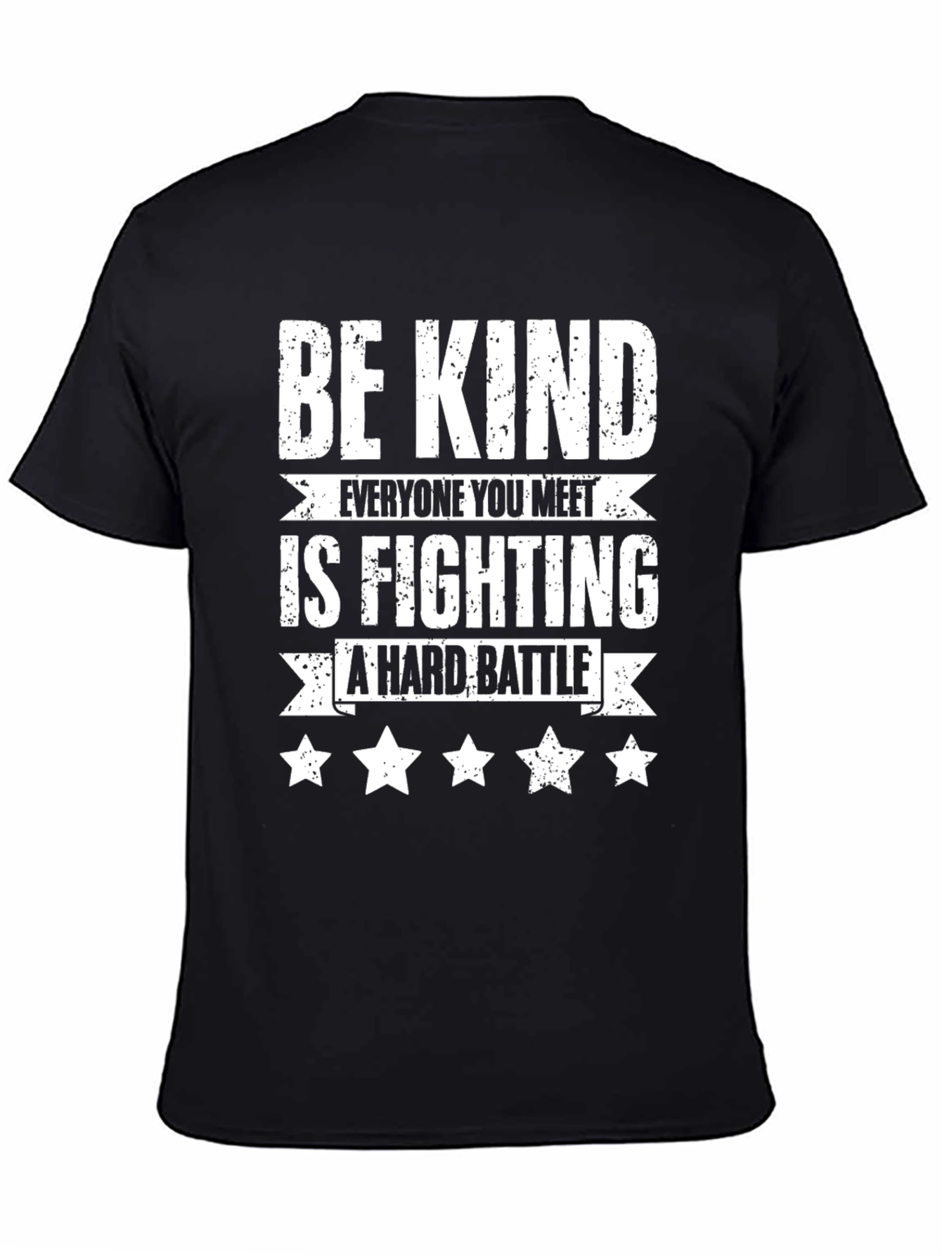 Camiseta Negra Sé amable con estrellas