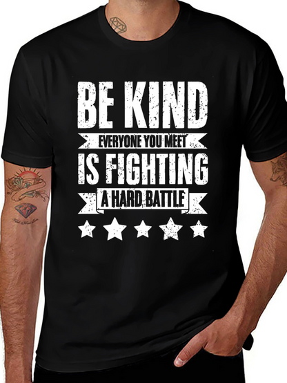 Camiseta Negra Sé amable con estrellas