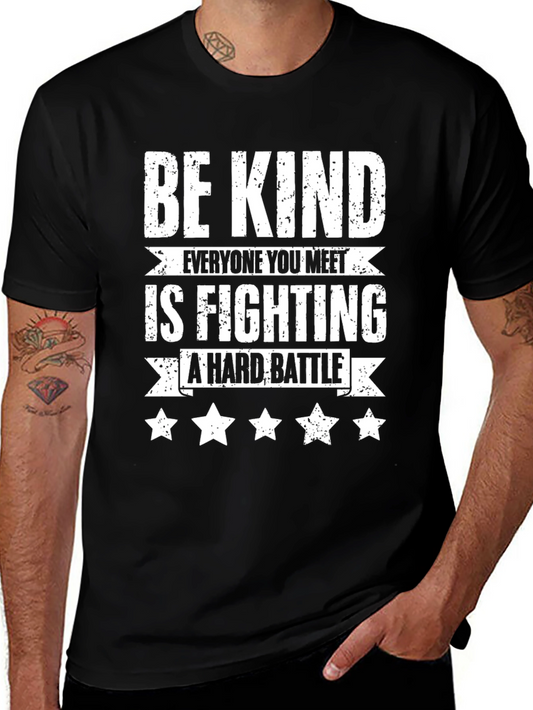 Camiseta Negra Sé amable con estrellas