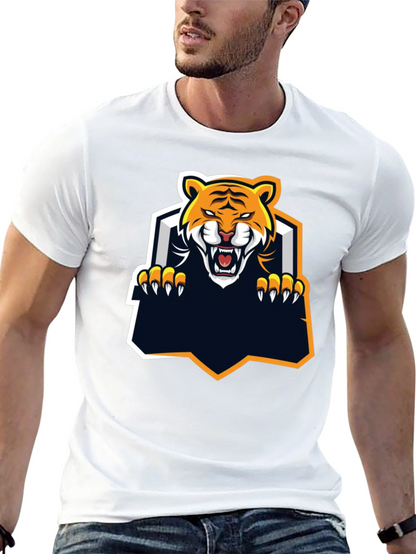 Camiseta Negra con Diseño de Tigre Feroz