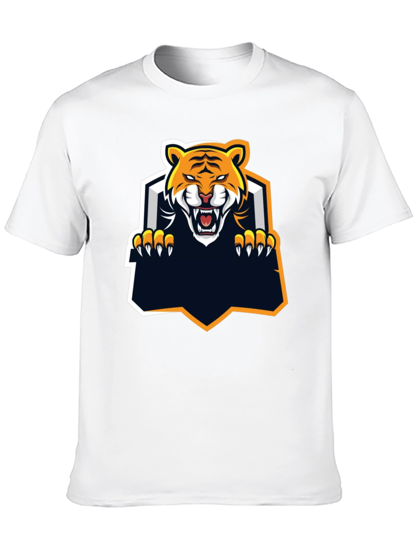 Camiseta Negra con Diseño de Tigre Feroz