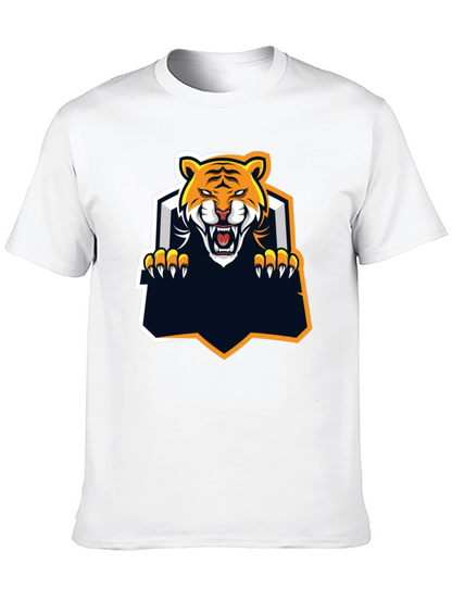 Camiseta Negra con Diseño de Tigre Feroz