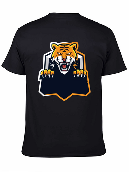 Camiseta Negra con Diseño de Tigre Feroz