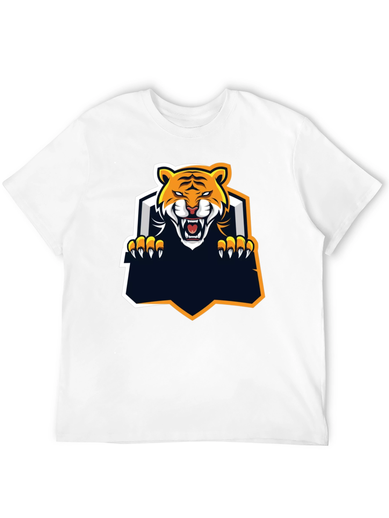 Camiseta Negra con Diseño de Tigre Feroz