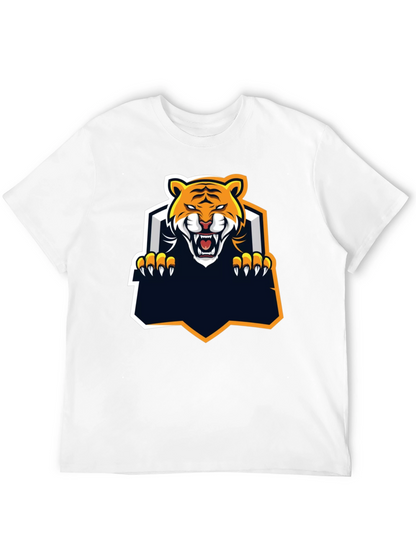 Camiseta Negra con Diseño de Tigre Feroz