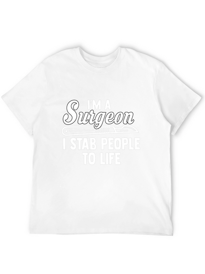 Camiseta Negra Cirujano: ¡Yo Apuñalo Gente a la Vida!