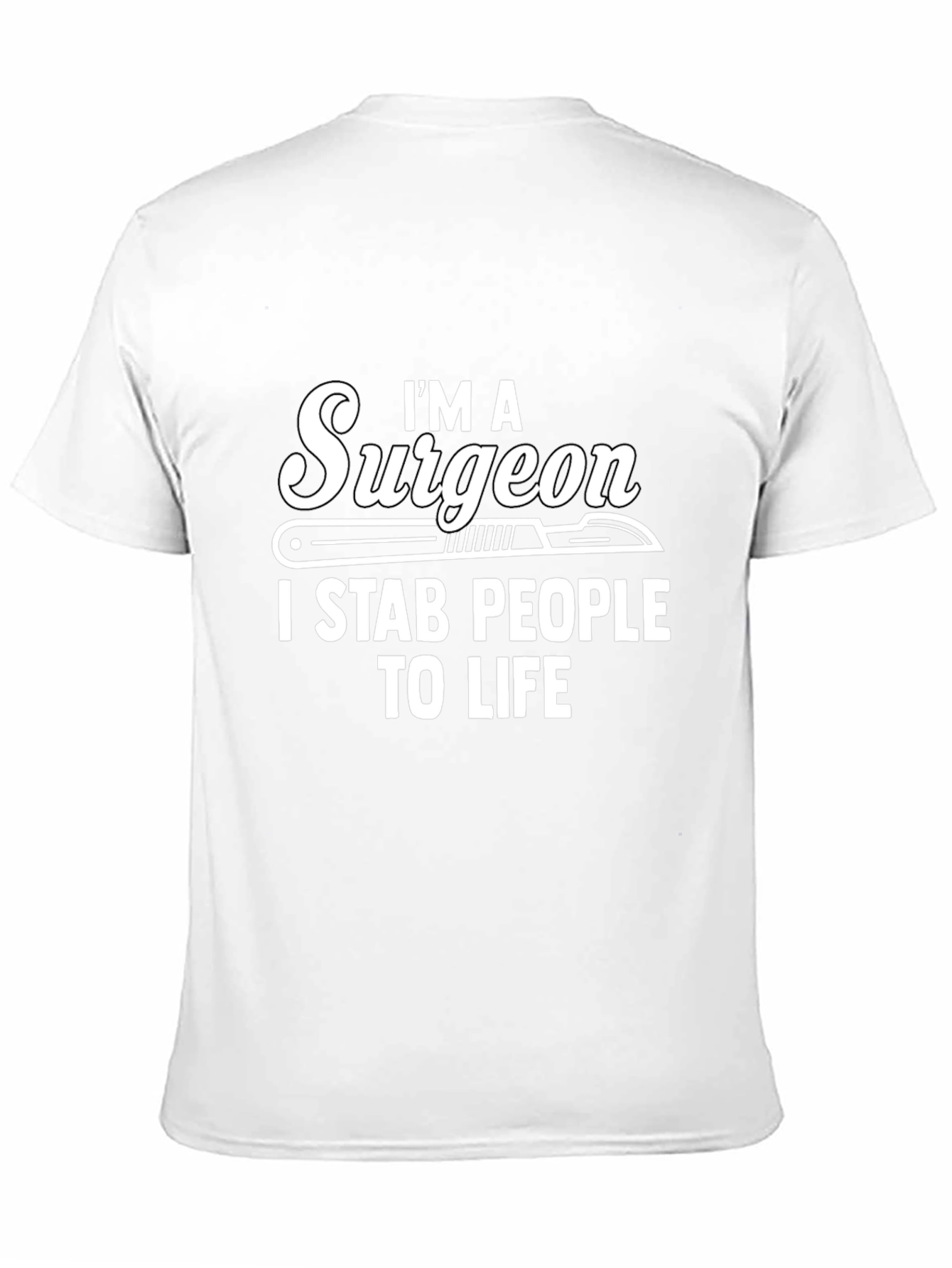Camiseta Negra Cirujano: ¡Yo Apuñalo Gente a la Vida!