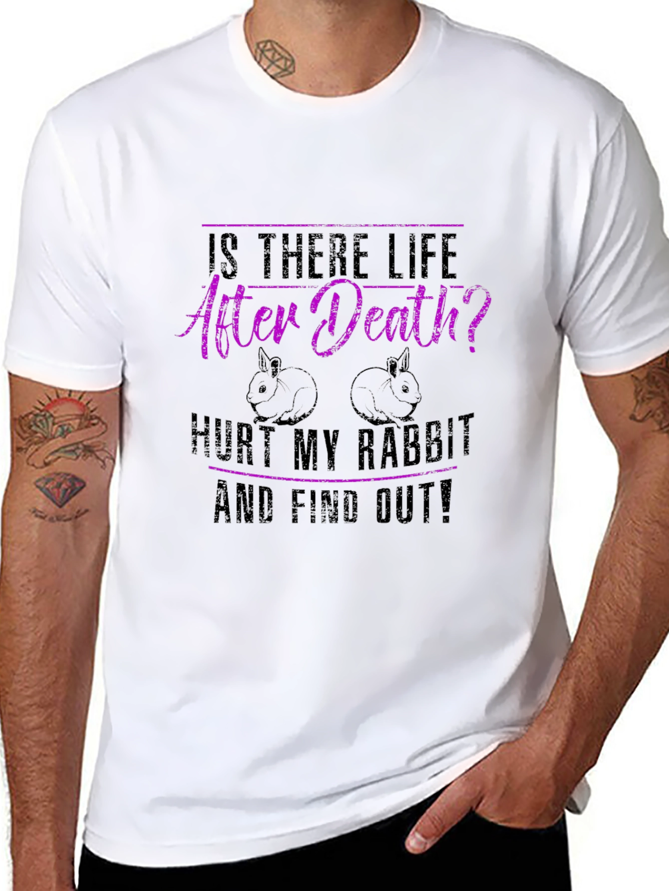 Camiseta Negra: ¿Hay Vida Después de la Muerte? Conejo