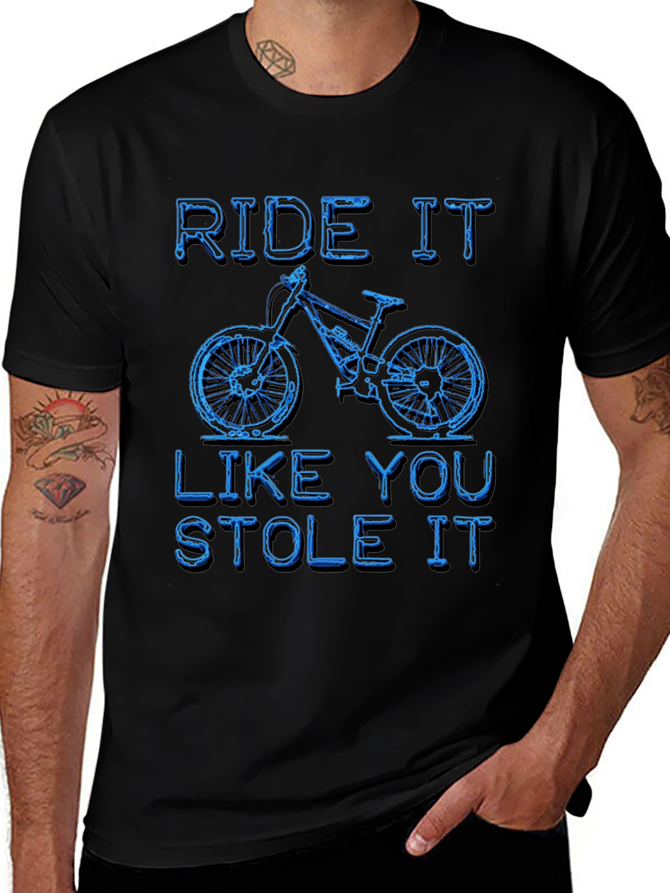 Camiseta Negra Ride It Like You Stole It