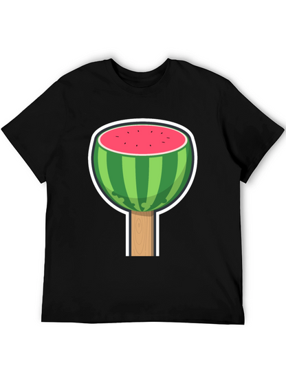 Camiseta Negra con Diseño de Sandía Divertida