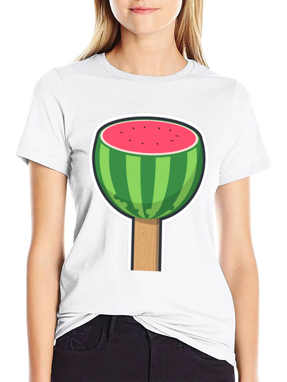 Camiseta Negra con Diseño de Sandía Divertida